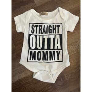 "Straight Outta Mommy" Customized 6-12 Month One-Piece Short Sleeve Bodysuit